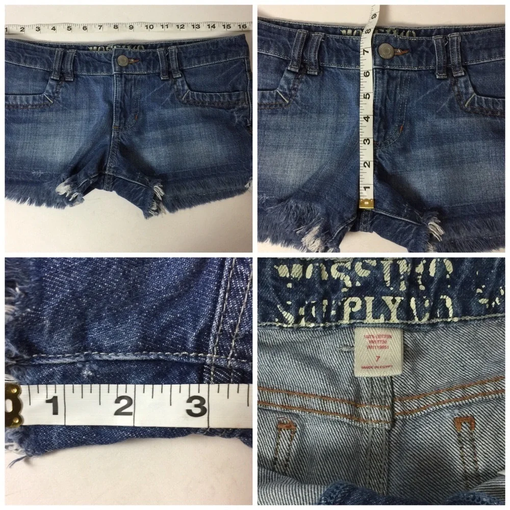 Mossimo Denim Shorts Factory Frayed Hems Size 7